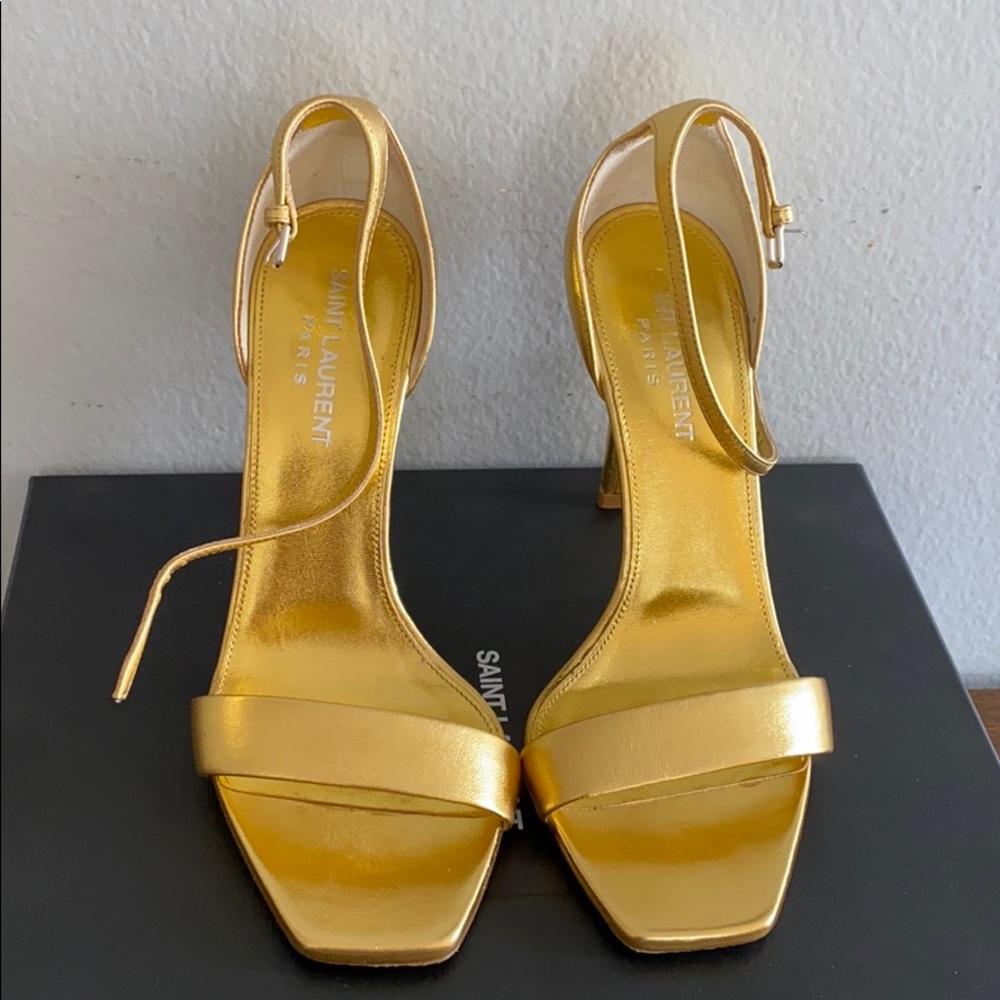 Saint Laurent Amber 105 Gold Sanadals